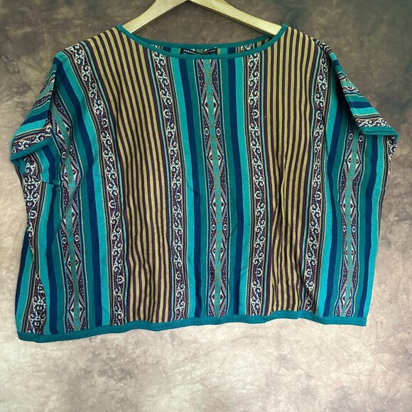 Peruvian Connection Poncho Style Crop Top XS/S Avenida Top Made in Peru NWT - Picture 3 of 4